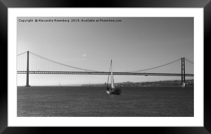 Sailboat on Tagus River, Lisbon Framed Mounted Print by Alexandre Rotenberg