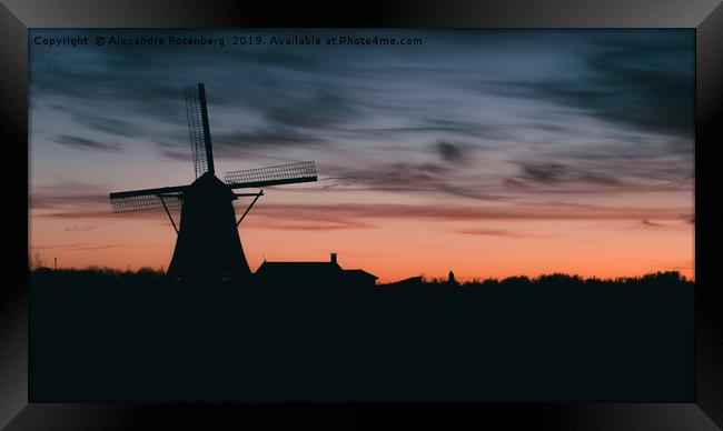 Windmill at sunset Framed Print by Alexandre Rotenberg