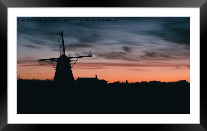 Windmill at sunset Framed Mounted Print by Alexandre Rotenberg