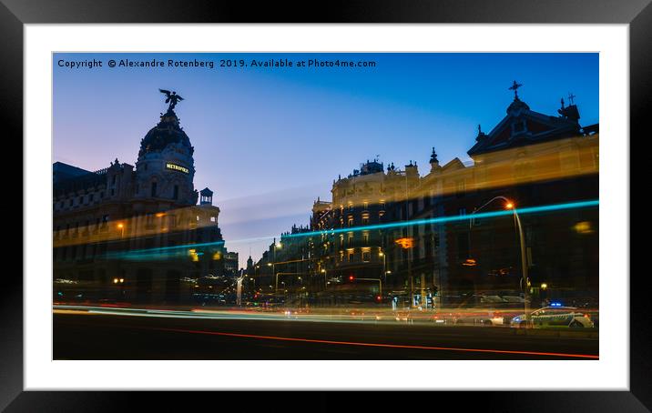 Madrid, Spain long exposure Framed Mounted Print by Alexandre Rotenberg