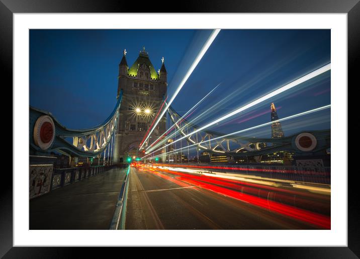 Rush Hour on Tower Bridge Framed Mounted Print by Daniel Farrington