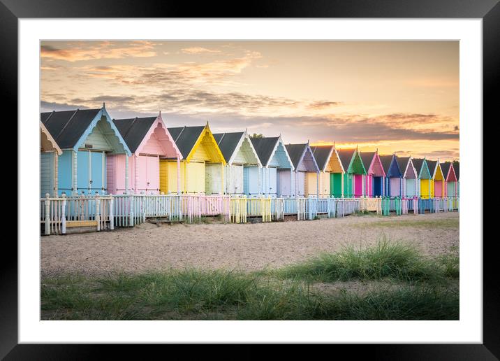 Mersea Island Beach Huts Framed Mounted Print by Daniel Farrington