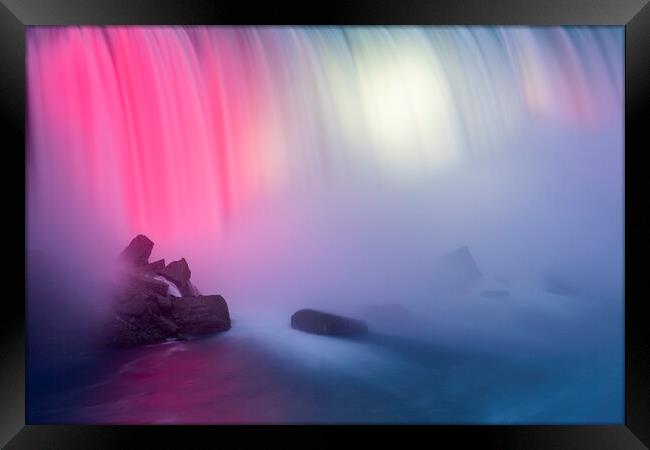 Niagara Lights and Mist Framed Print by Kelly Bailey