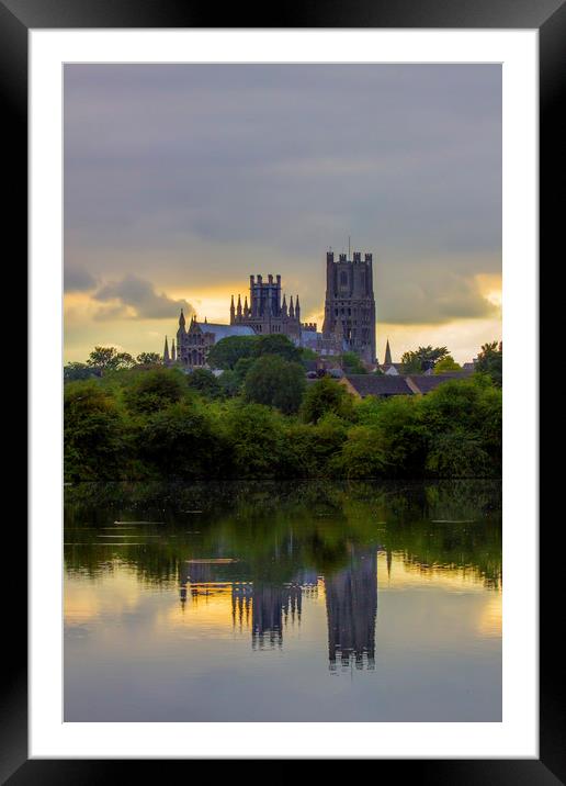 Reflections of Ely Cathedral Framed Mounted Print by Kelly Bailey