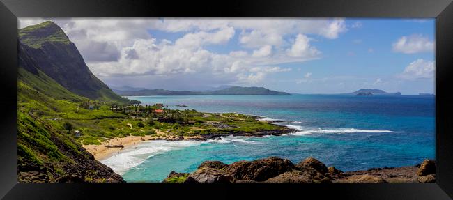 Overlooking Makapu'u Beach Framed Print by Kelly Bailey