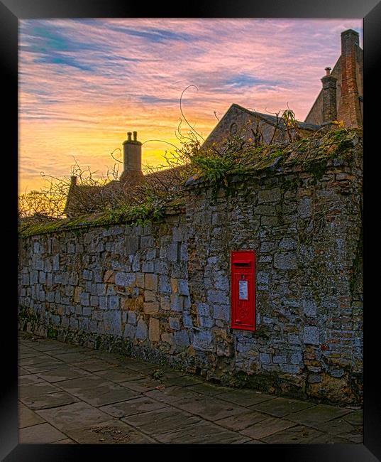 Post Box Red Framed Print by Kelly Bailey