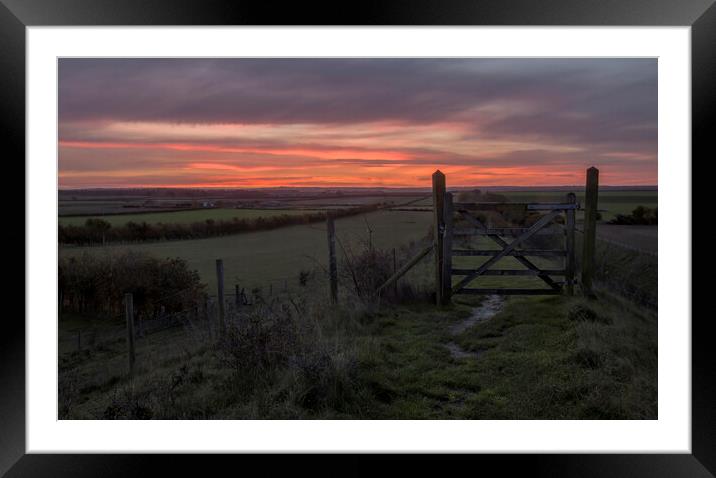 Gate to Devil's dyke Framed Mounted Print by Kelly Bailey