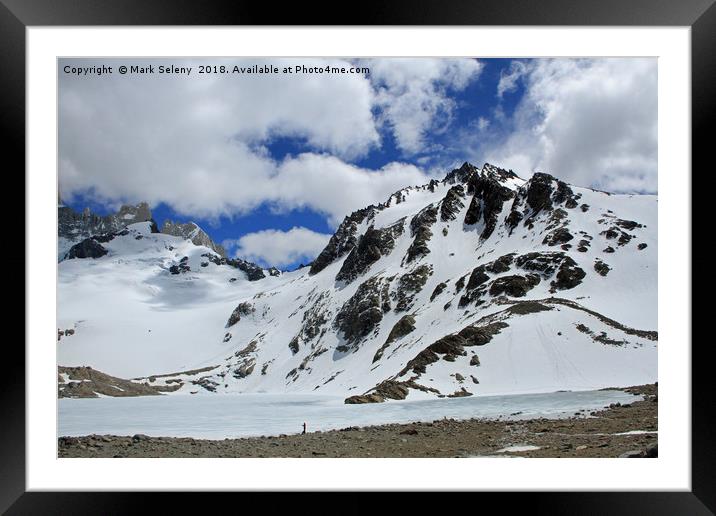 Frozen Lake in Fitz Roy Massive, Los Glaciares NP, Framed Mounted Print by Mark Seleny
