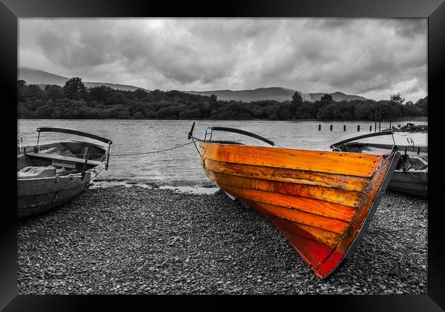 Rowing Boat on Derwent Water Framed Print by Tony Keogh