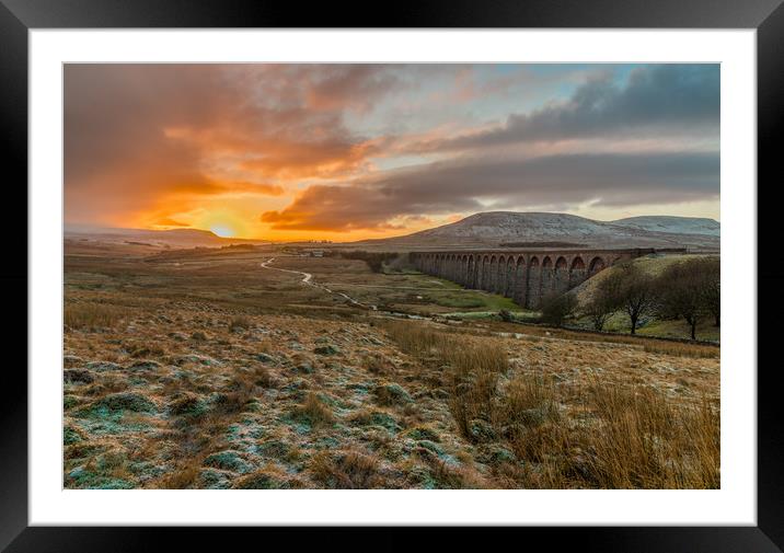 Sunrise at Ribblehead Viaduct Framed Mounted Print by Tony Keogh