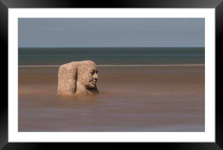 Stone Ogre on the beach at Cleveleys Framed Mounted Print by Tony Keogh