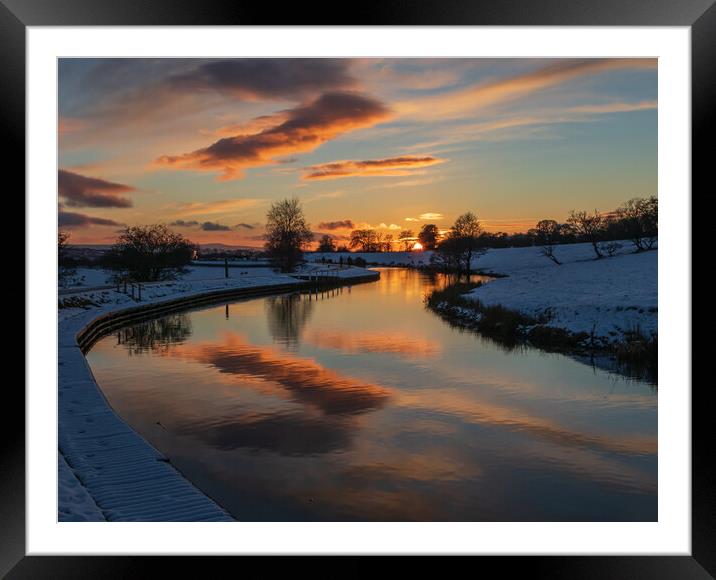 Leeds to Liverpool Canal at Sunset Framed Mounted Print by Tony Keogh