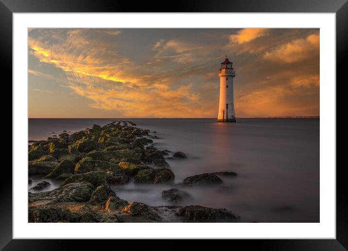 Sunset at Perch Rock Lighthouse Framed Mounted Print by Tony Keogh