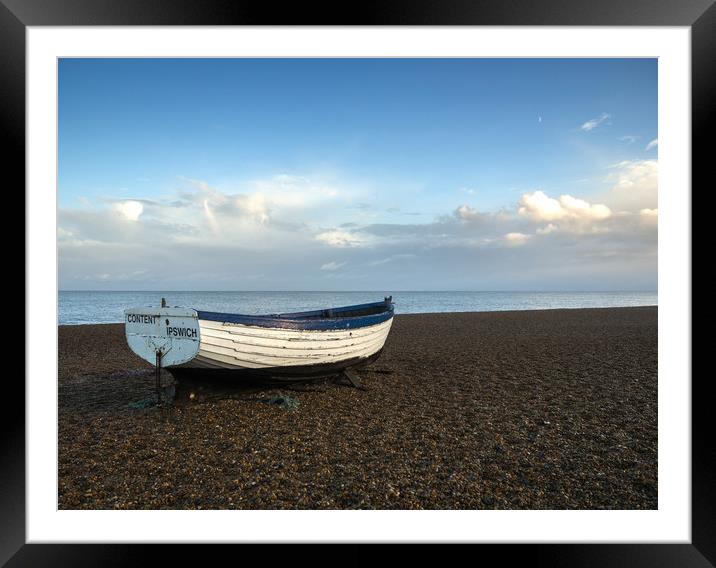Boat on shingle, Aldburgh Framed Mounted Print by Donnie Canning