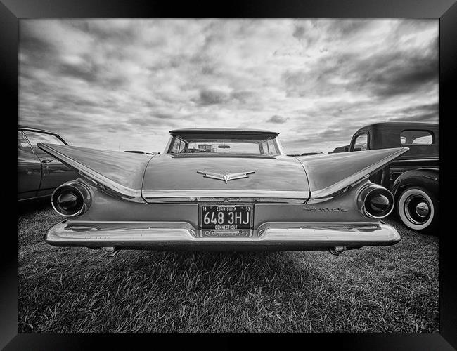 American 1959 Buick Invincta in monochrome Framed Print by Donnie Canning
