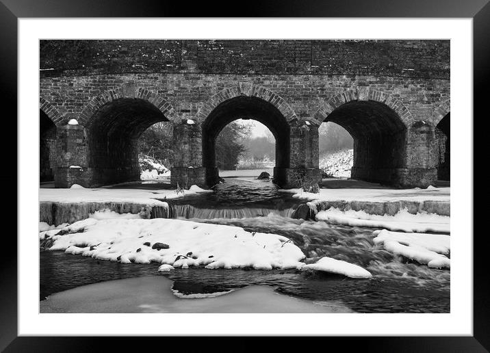 Cardington Bridge in Winter, Bedford, UK. Framed Mounted Print by Donnie Canning
