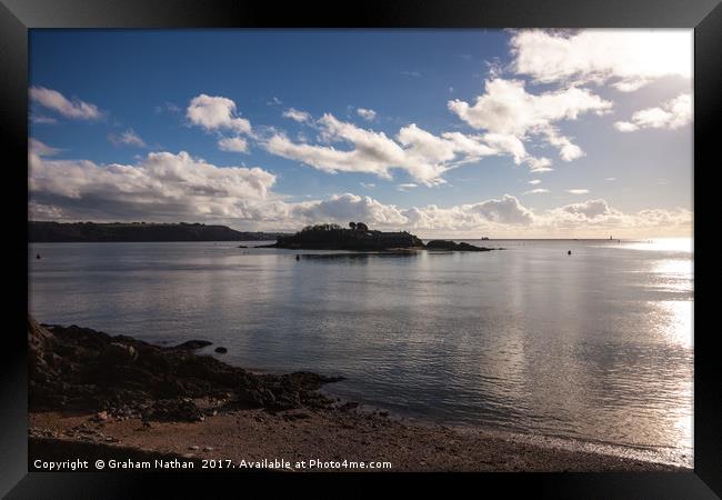 Drakes Island Plymouth Sound Framed Print by Graham Nathan