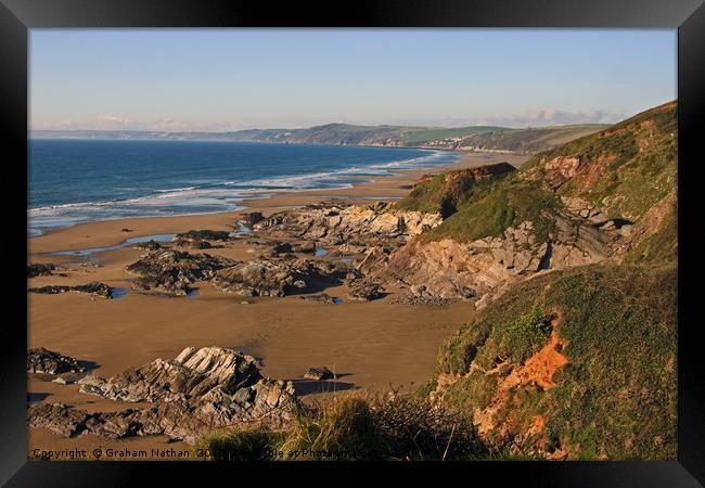 Serenity in Whitsand Bay Framed Print by Graham Nathan