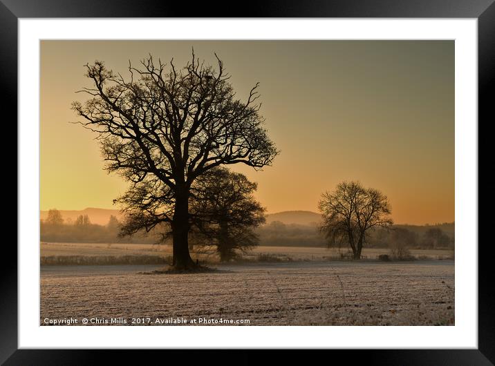 Frosty Sunrise Framed Mounted Print by Chris Mills