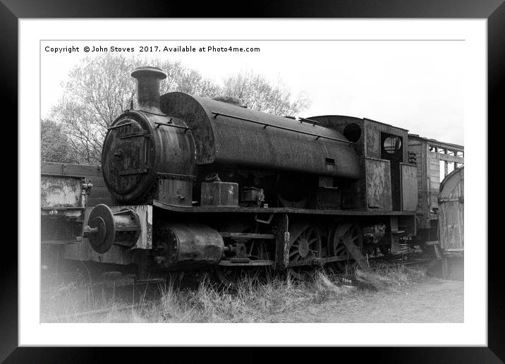 Steam Train Graveyard, at Tanfield Railway Framed Mounted Print by John Stoves