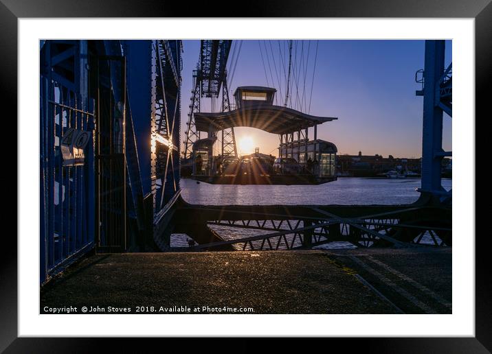 Transporter Bridge at Sunset Framed Mounted Print by John Stoves
