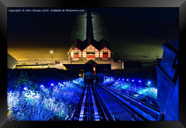 Saltburn By the Sea by Night Framed Print by John Stoves