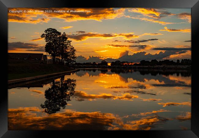 Sunset Reflection Framed Print by John Stoves