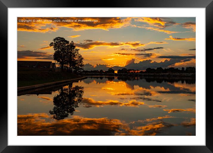 Sunset Reflection Framed Mounted Print by John Stoves