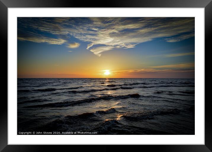Ocean Sunset Framed Mounted Print by John Stoves