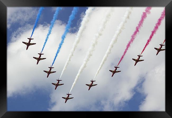 The Red Arrows Framed Print by Randal Cheney