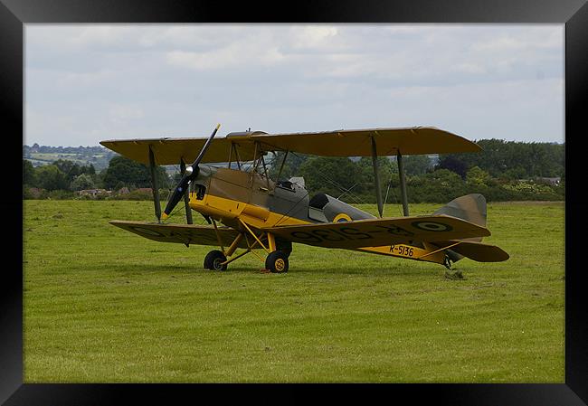 An old Tiger moth aeroplane Framed Print by Randal Cheney