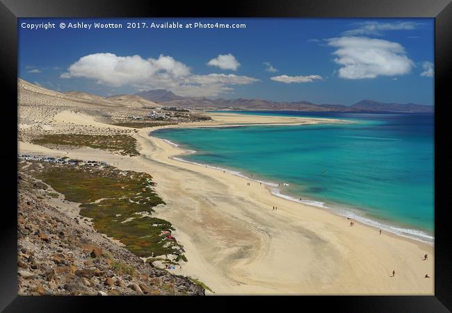 Playa de Sotavento, Fuerteventura Framed Print by Ashley Wootton