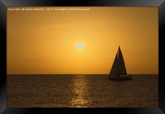 Sailing at Sunset Framed Print by Ashley Wootton