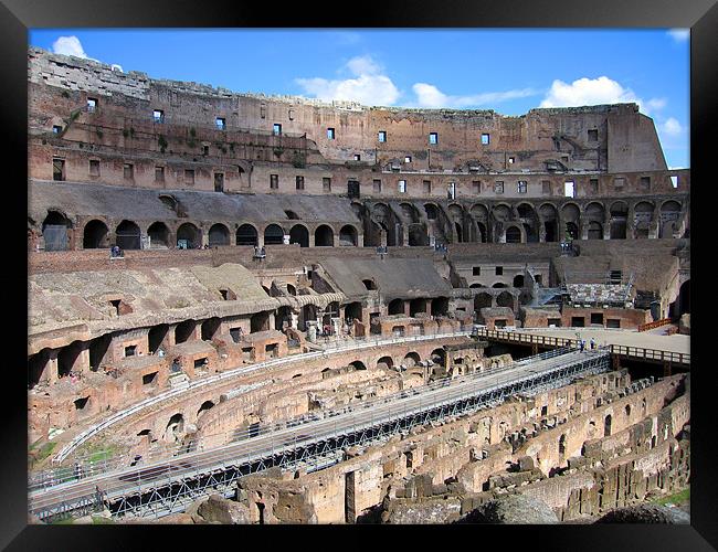 Colosseum interior, Rome, Italy Framed Print by Linda More