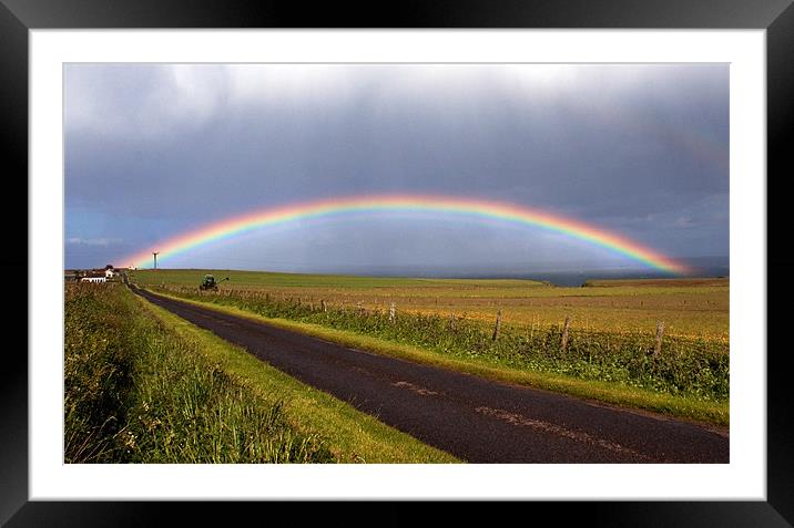 Road to the rainbow Framed Mounted Print by Linda More