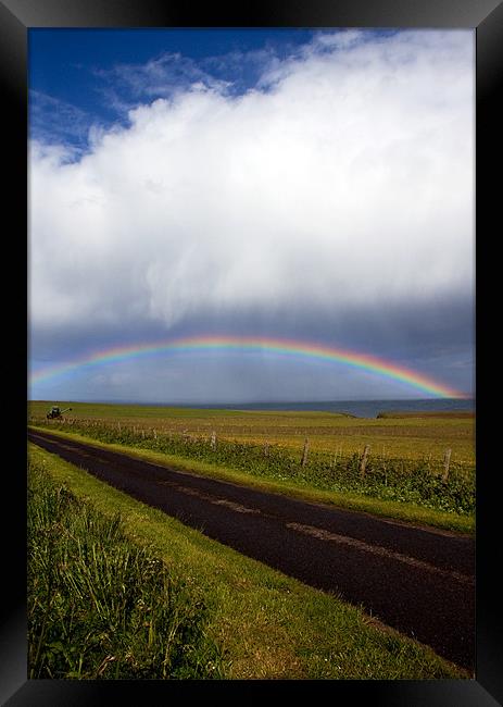 Road to the end of the rainbow Framed Print by Linda More