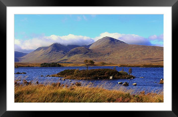 Black Mount, Lochan nah-Achlaise, Rannoch Moor Framed Mounted Print by Linda More