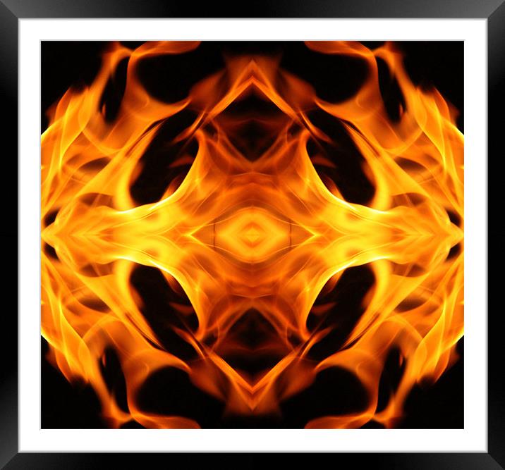 Flames abstract Framed Mounted Print by Linda More