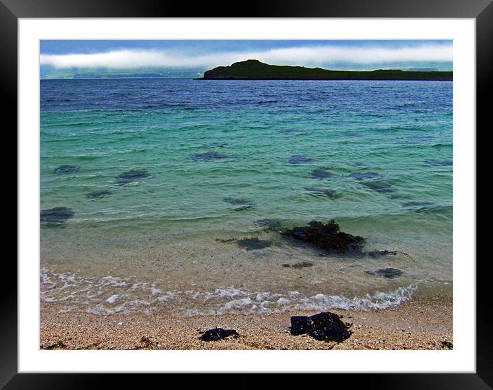 Coral Beach, Skye, landscape Scotland Framed Mounted Print by Linda More