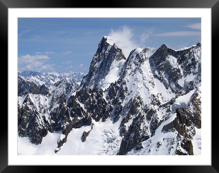 French alps, Mont Blanc mountain range Framed Mounted Print by Linda More