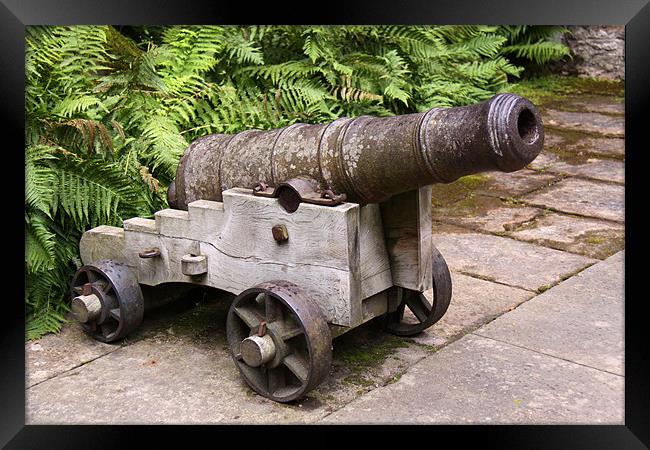 Ancient cannon at Cawdor Castle Framed Print by Linda More