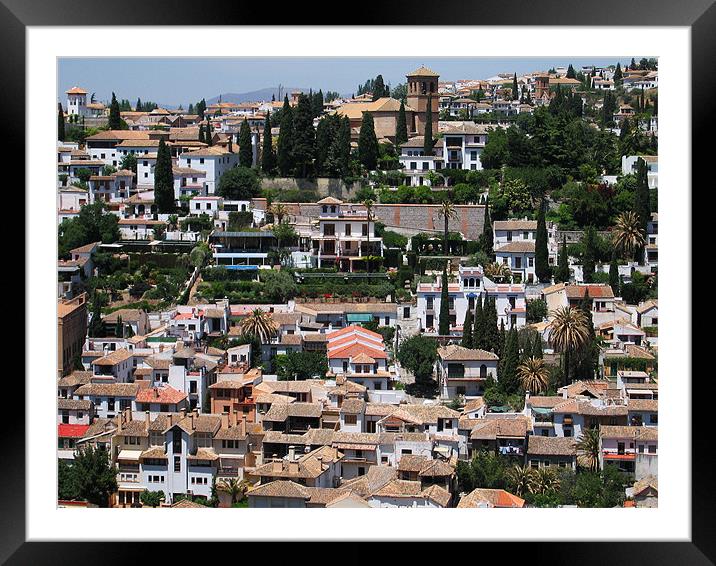 View of Granada from the Alhambra, Spain Framed Mounted Print by Linda More