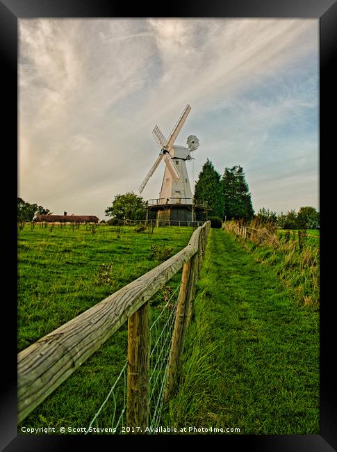 Path To The Windmill Framed Print by Scott Stevens