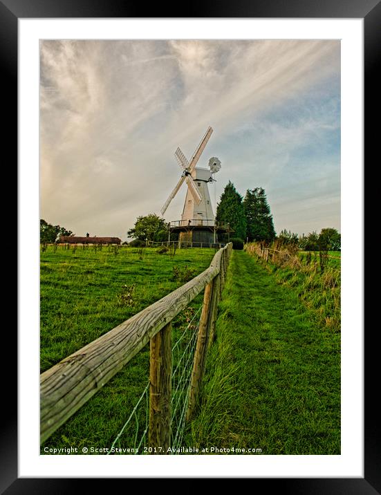 Path To The Windmill Framed Mounted Print by Scott Stevens