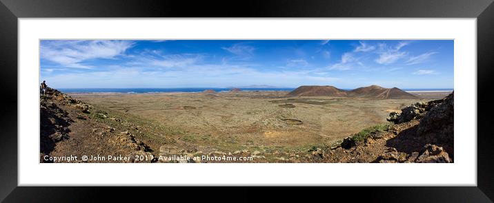Volcano Panorama, Fuerteventura Framed Mounted Print by John Parker