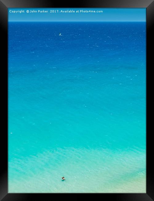 Turquoise Sea Framed Print by John Parker