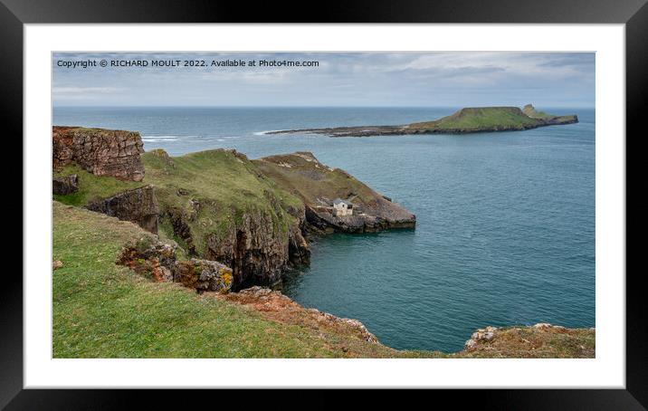 Worms Head On Gower South Wales Framed Mounted Print by RICHARD MOULT