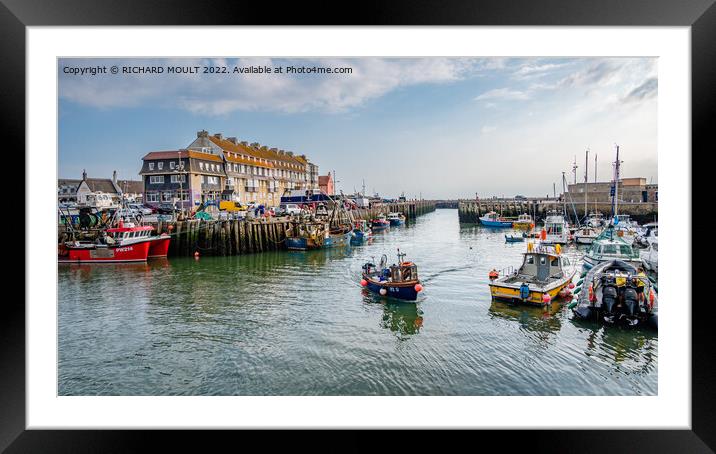 West Bay Harbour Fishing Boats Framed Mounted Print by RICHARD MOULT