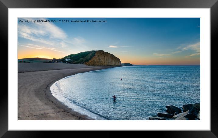 Dawn Swim at West Bay in Dorset Framed Mounted Print by RICHARD MOULT