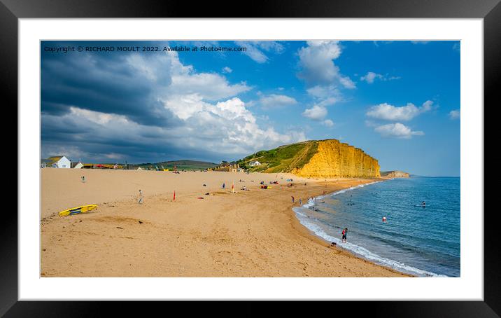 West Bay Beach And Cliff Framed Mounted Print by RICHARD MOULT